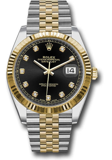 Rolex Datejust 41 Steel and Yellow Gold Black Diamond Jubilee 126333 - WatchesOff5thWatch